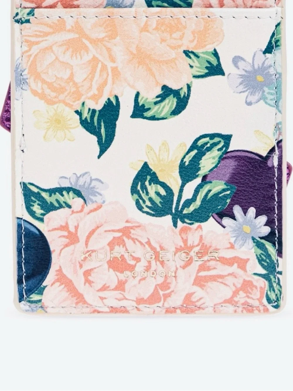 Kurt Geiger CC HOLDER Beautiful Floral/Hearts metallic KENSINGTON LOVE NIB